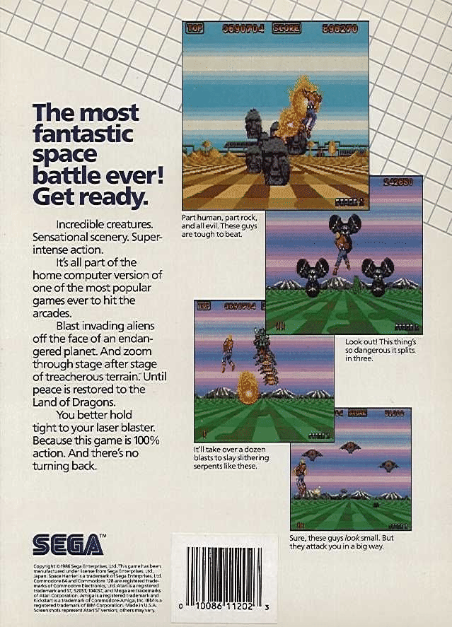 Space Harrier box art for Commodore 64